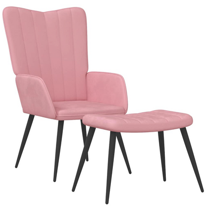 Faauteuil Floor - fluweel - met voetenbank