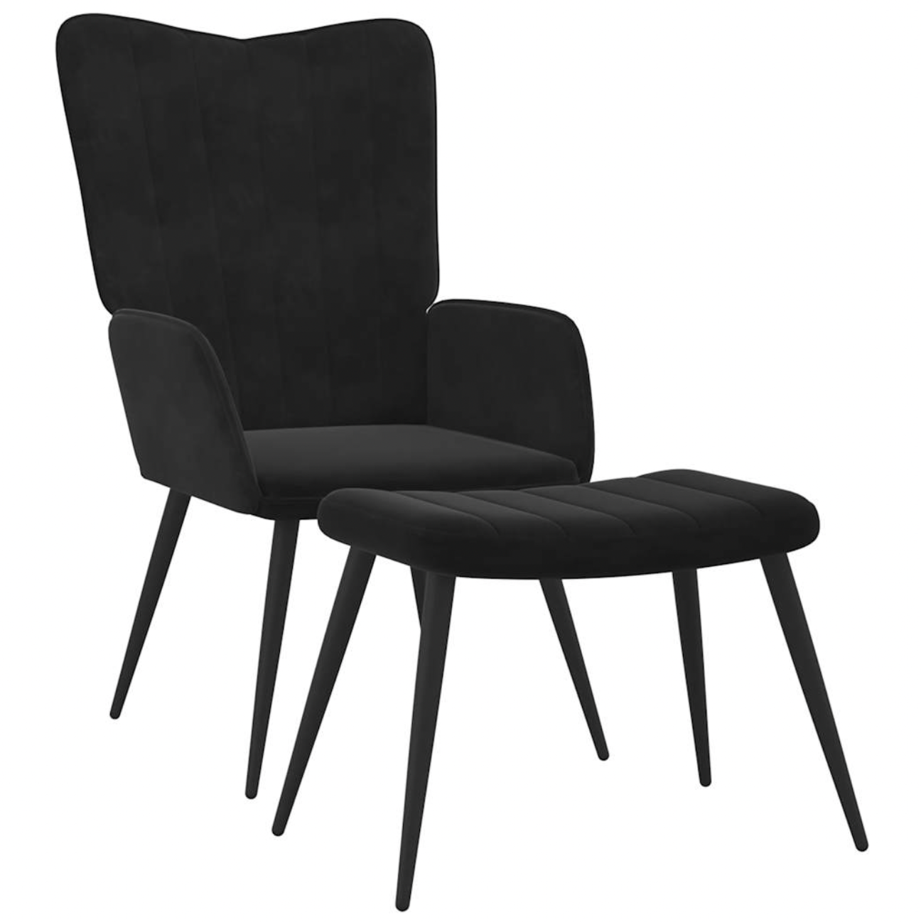 Faauteuil Floor - fluweel - met voetenbank