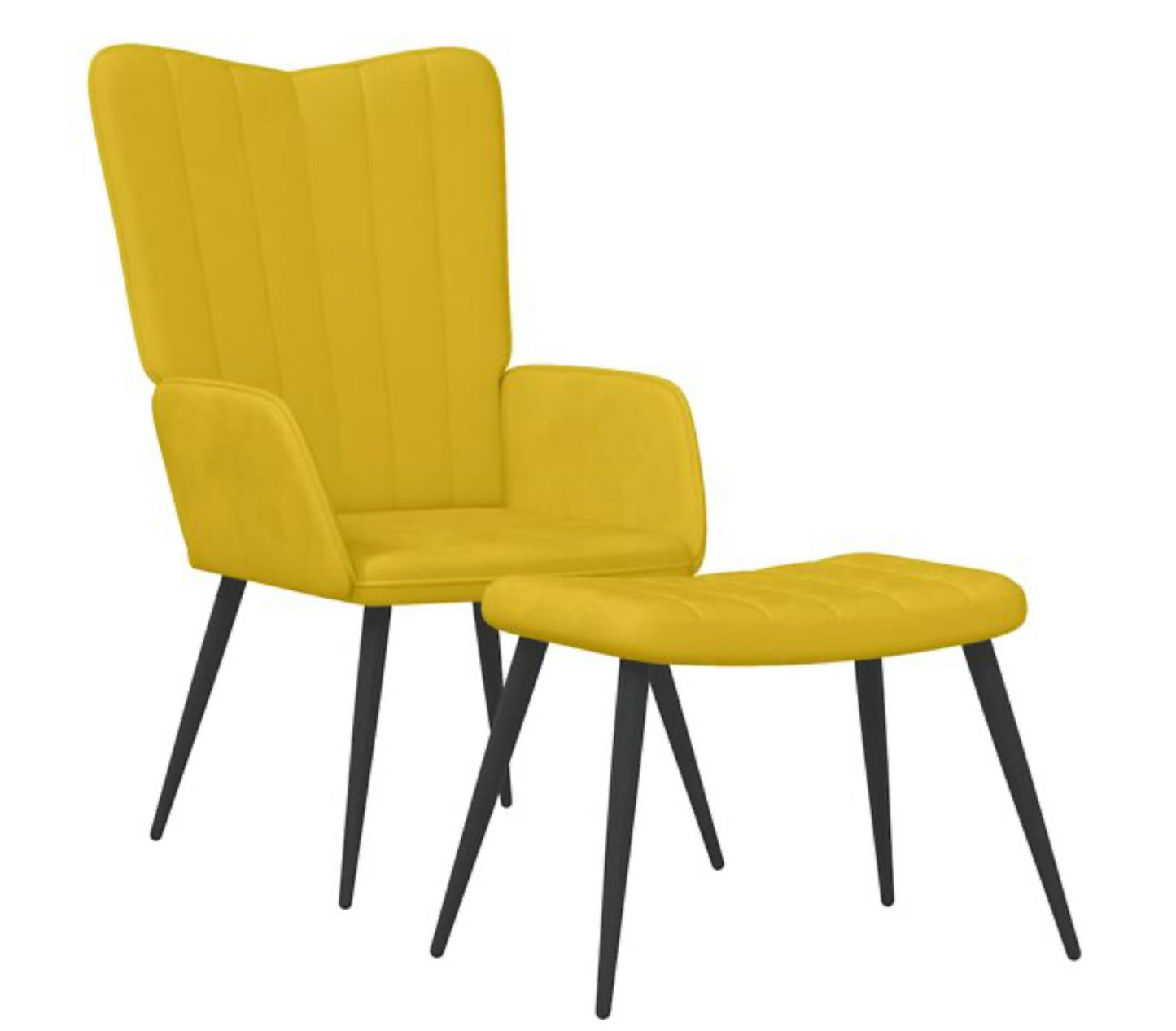 Faauteuil Floor - fluweel - met voetenbank