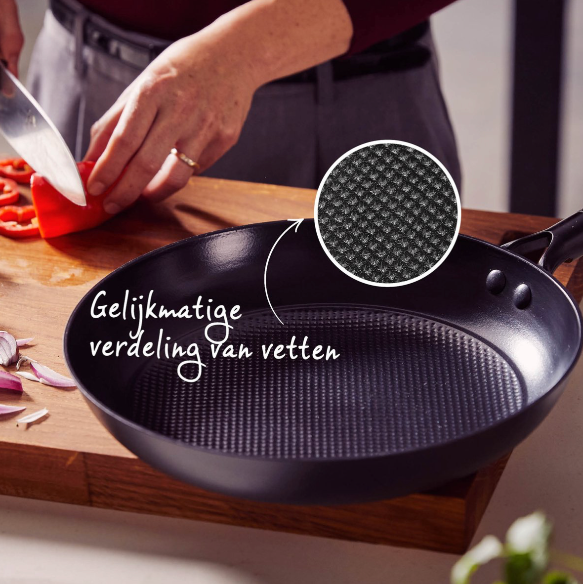 Brabantia Patron Koekenpan - Ø 28cm -Duurzame Pan met Luxe Design Handgreep - 100% PFAS Vrij - Keramische Antiaanbaklaag