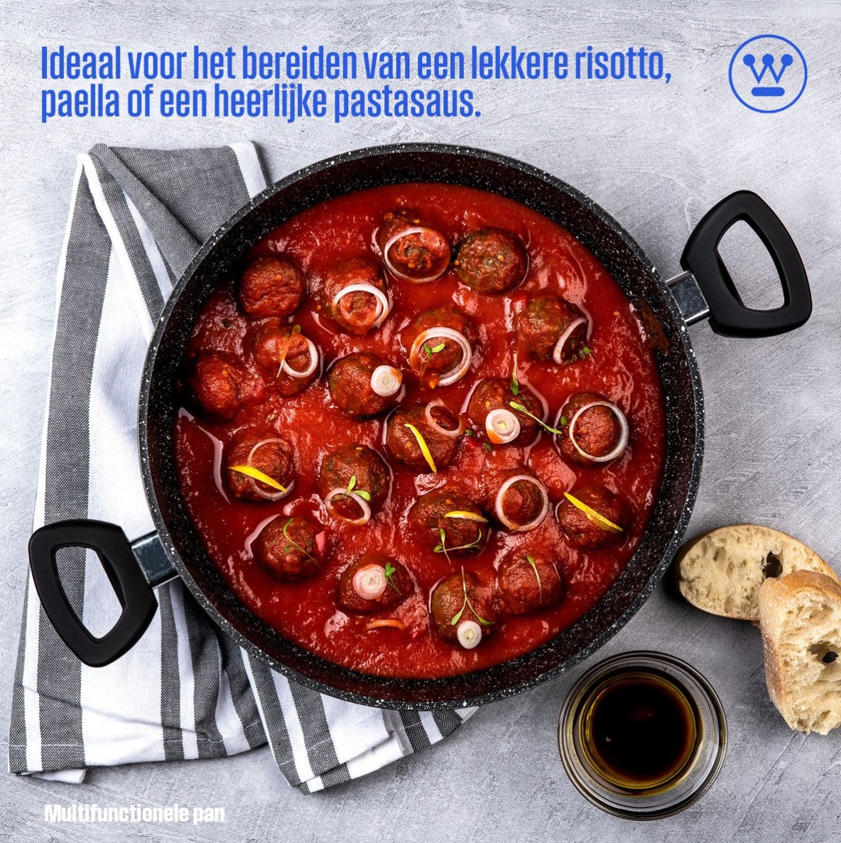 Westinghouse Hapjespan – Ø 32 cm – Inductie Pan – Inclusief Deksel – Black Marble
