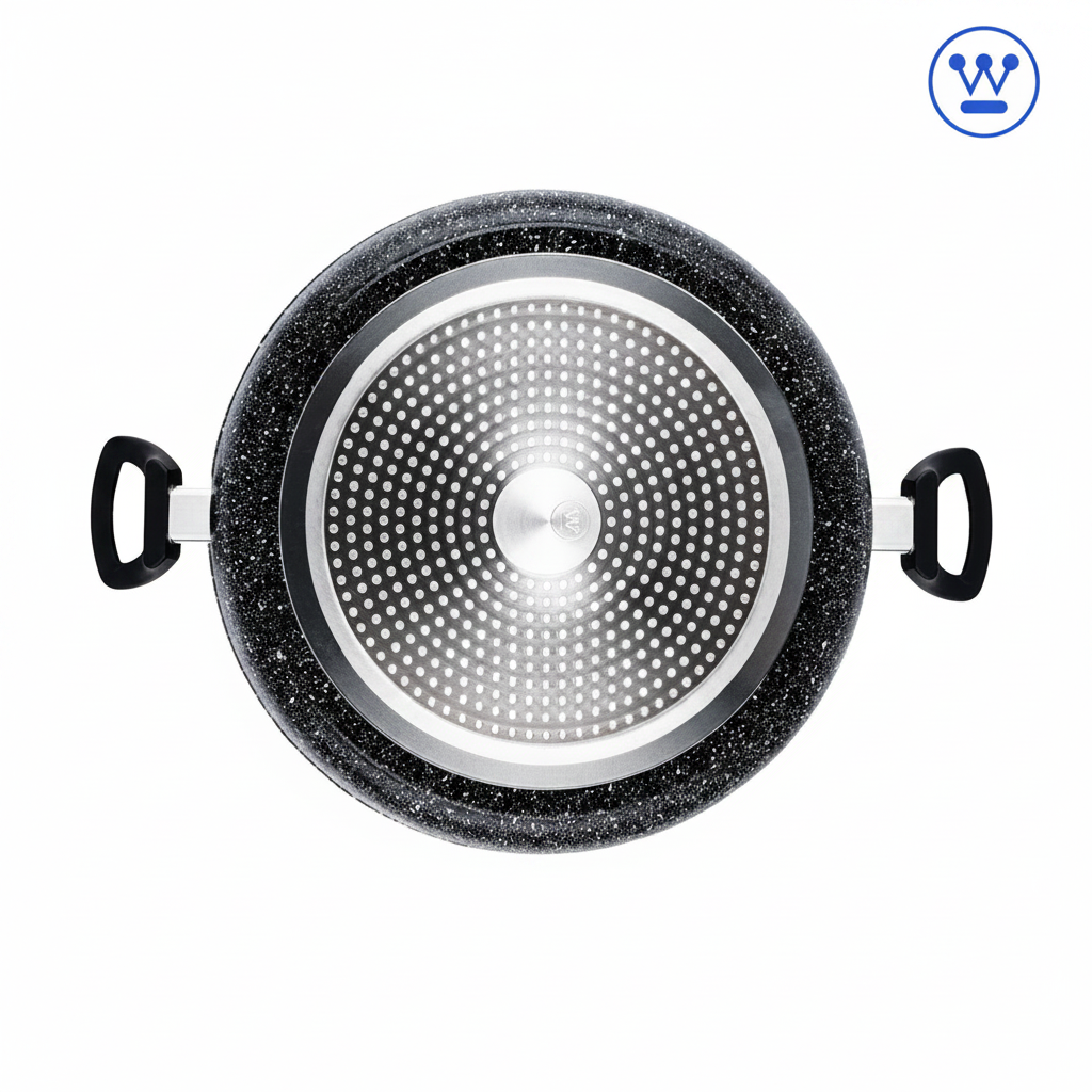 Westinghouse Hapjespan – Ø 32 cm – Inductie Pan – Inclusief Deksel – Black Marble
