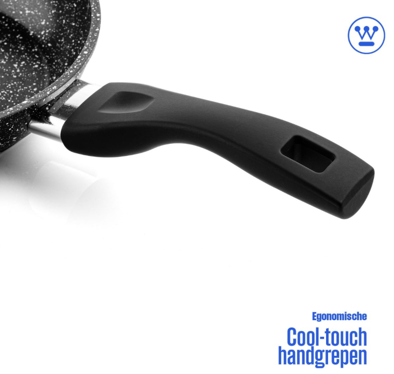 Westinghouse Wokpan Black Marble – Ø 30 cm – Inductie – Inclusief Deksel