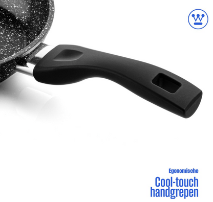 Westinghouse Wokpan Black Marble – Ø 30 cm – Inductie – Inclusief Deksel