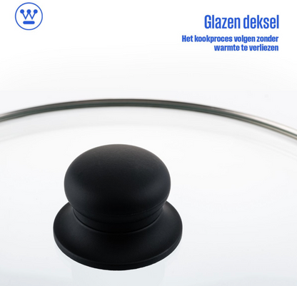 Westinghouse Wokpan Black Marble – Ø 30 cm – Inductie – Inclusief Deksel