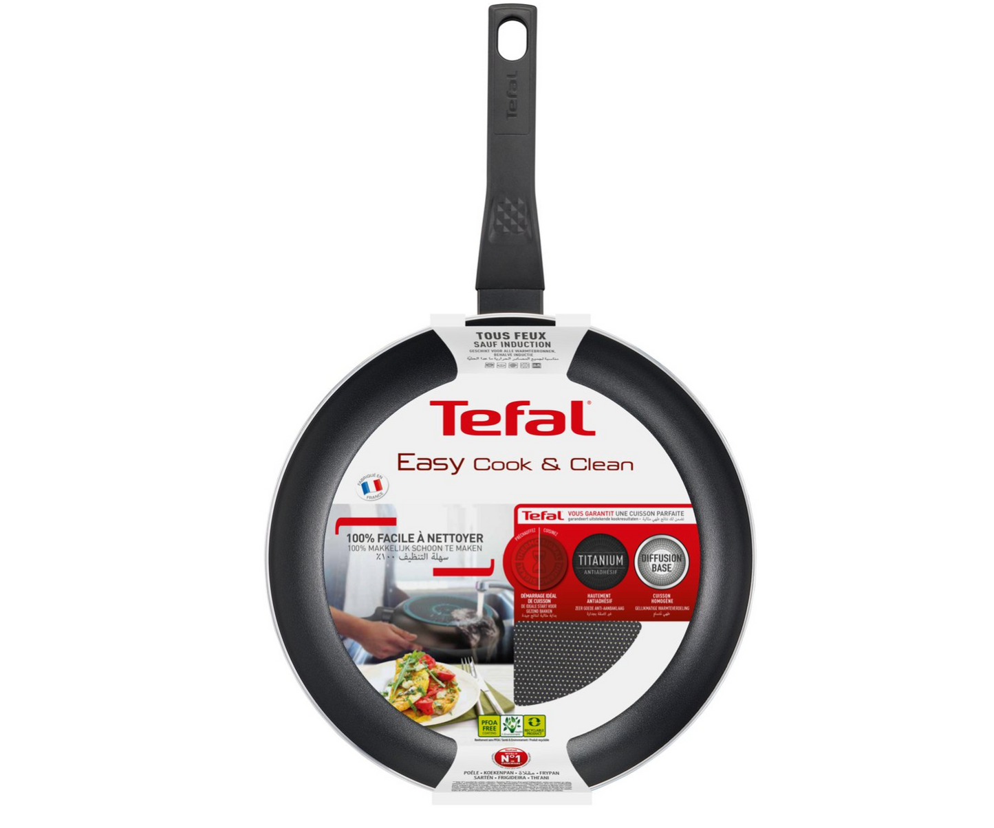 Tefal Easy Cook & Clean - Koekenpannenset - Ø24 en Ø28 cm - Niet Geschikt voor Inductie - Anti-aanbaklaag