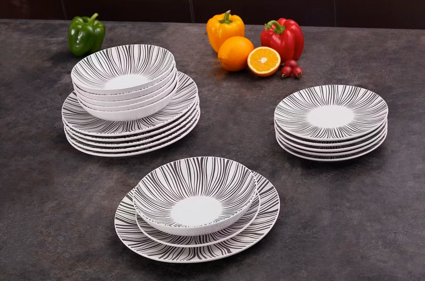 Buccan Serviesset Zebra - 18-delig