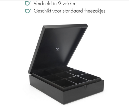 Bredemeijer - Theedoos 9 vaks gesloten - bamboe zwart