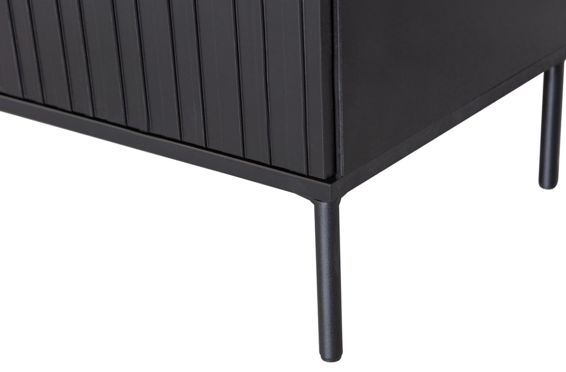 WOOOD New Gravure Tv Meubel - 56x100x44 cm - Grenen - Zwart