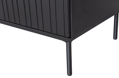 WOOOD New Gravure Tv Meubel - 56x100x44 cm - Grenen - Zwart