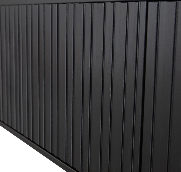 WOOOD New Gravure Tv Meubel - 56x100x44 cm - Grenen - Zwart
