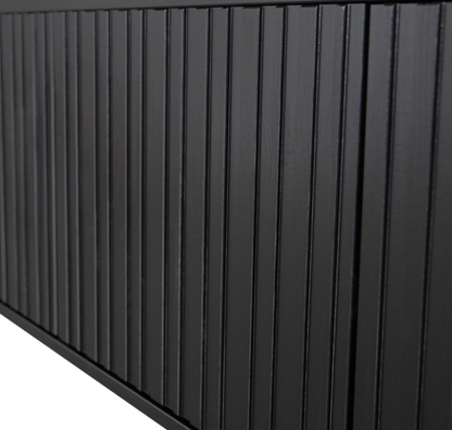 WOOOD New Gravure Tv Meubel - 56x100x44 cm - Grenen - Zwart