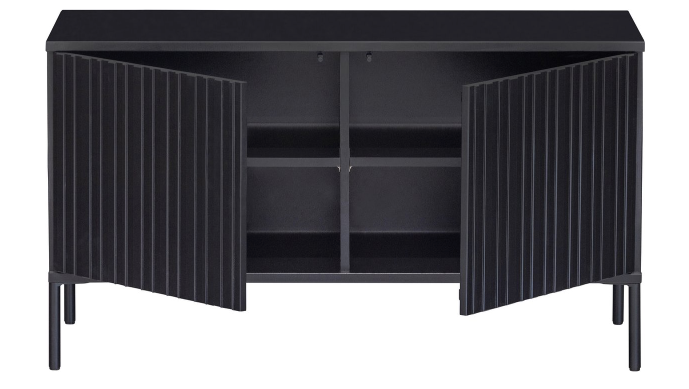 WOOOD New Gravure Tv Meubel - 56x100x44 cm - Grenen - Zwart
