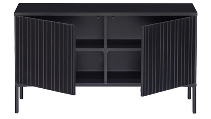 WOOOD New Gravure Tv Meubel - 56x100x44 cm - Grenen - Zwart
