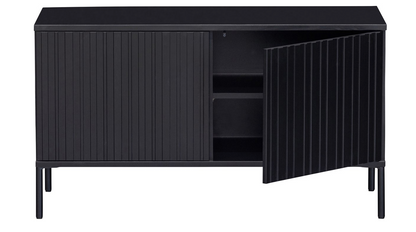 WOOOD New Gravure Tv Meubel - 56x100x44 cm - Grenen - Zwart