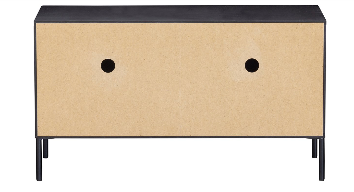 WOOOD New Gravure Tv Meubel - 56x100x44 cm - Grenen - Zwart
