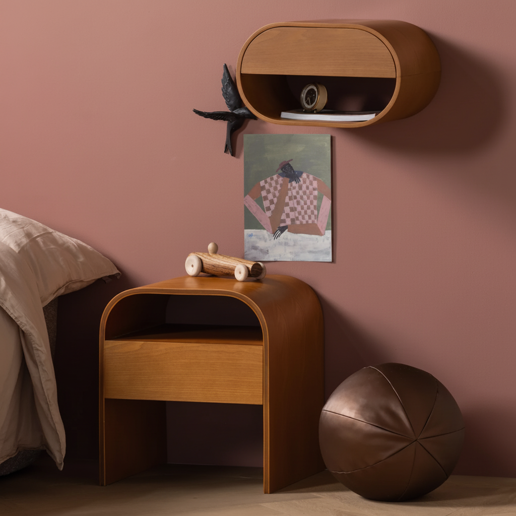 WOOOD Momo nachtkastje bruin 45x40 | Retourdeal 40% korting