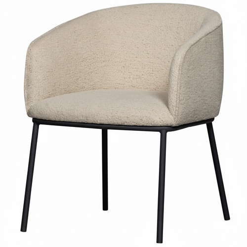 WOOOD Leon eetkamerstoel naturel bouclé | Retourdeal 50%