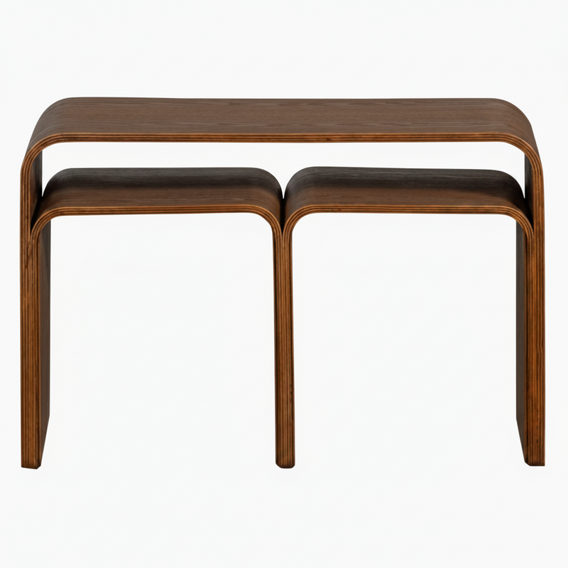 WOOOD Frey Bijzettafel Hout Walnoost 40x60x32 | Retourdeal 40% – extra afbeelding