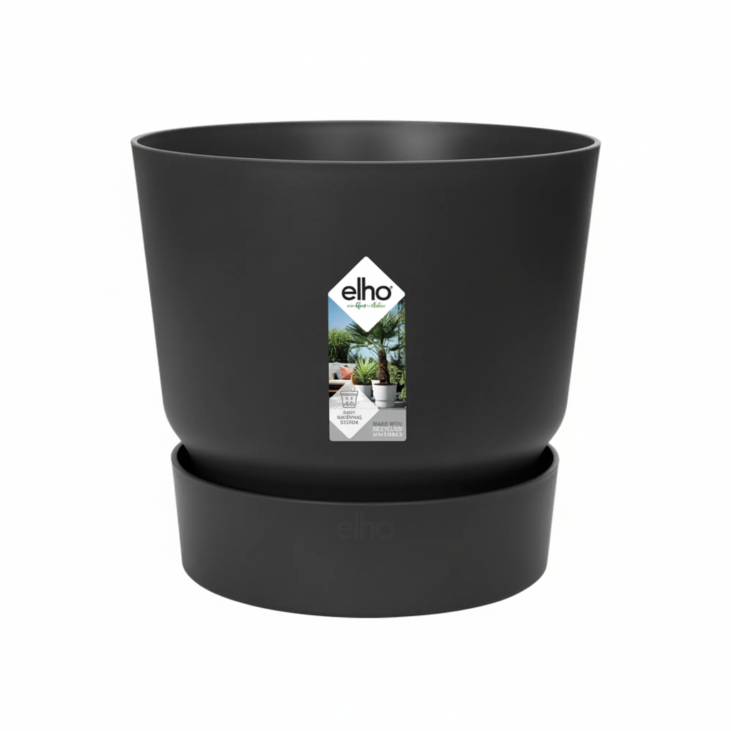 Elho Greenville Rond 40 Bloempot Living Black | Retourdeal 50%