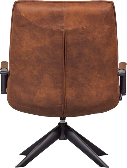 WOOOD Jouke Draaifauteuil - Kunstleer - Cognac - 96x70x85