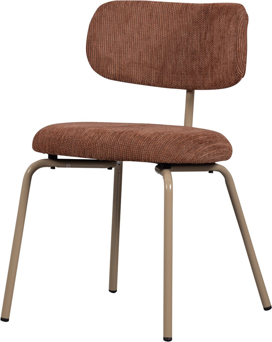 WOOOD Travis Eetkamerstoel - 75x48x53 cm - Polyester - Bruin 
