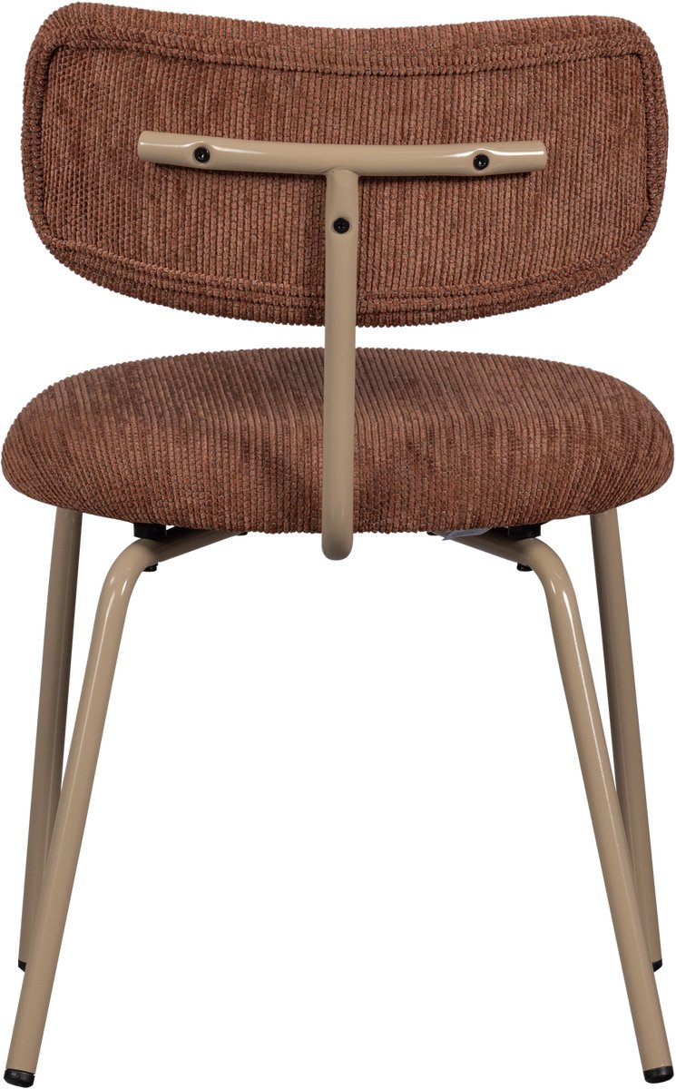 WOOOD Travis Eetkamerstoel - 75x48x53 cm - Polyester - Bruin