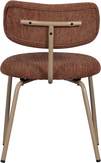 WOOOD Travis Eetkamerstoel - 75x48x53 cm - Polyester - Bruin