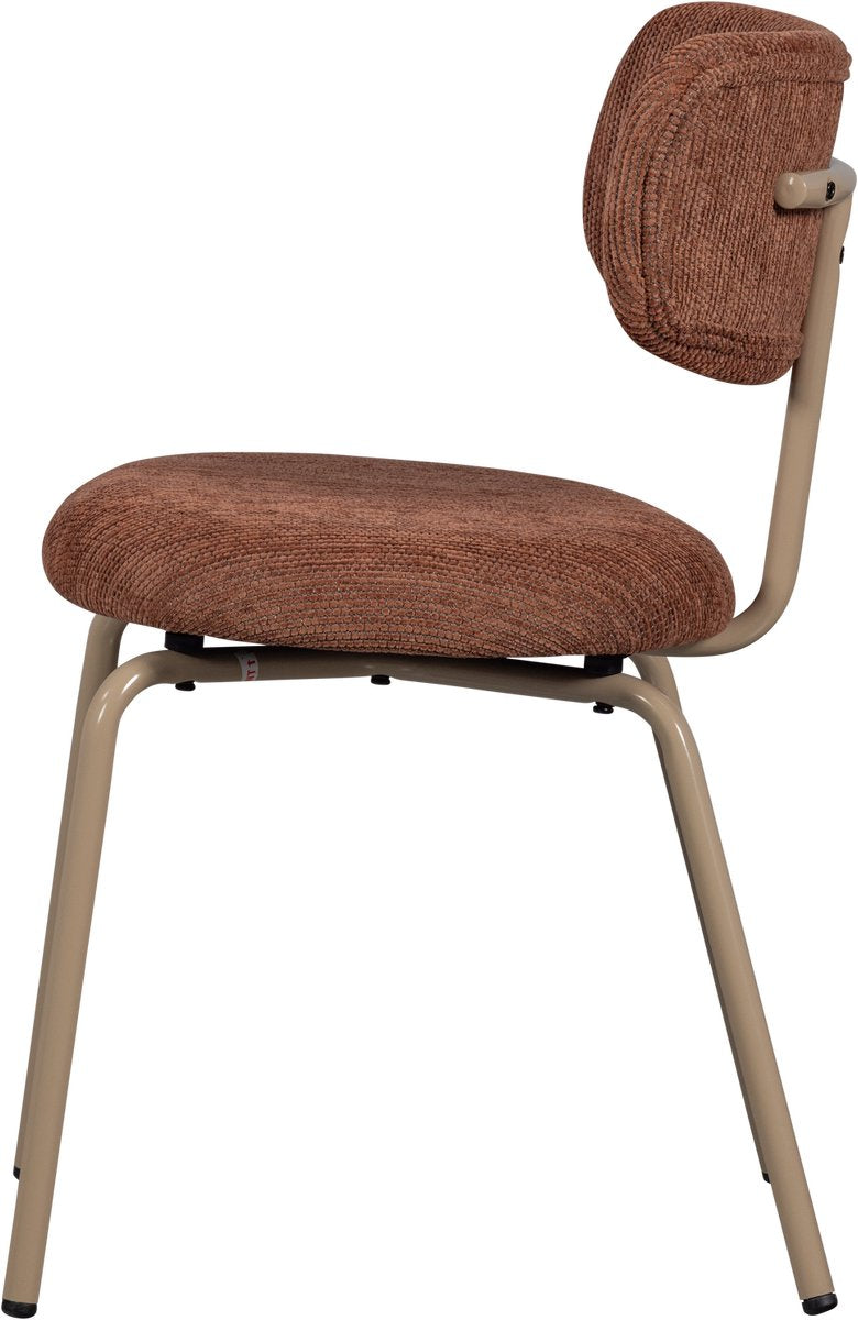 WOOOD Travis Eetkamerstoel - 75x48x53 cm - Polyester - Bruin