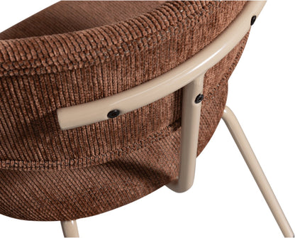 WOOOD Travis Eetkamerstoel - 75x48x53 cm - Polyester - Bruin