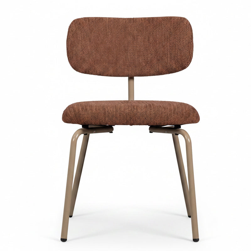 WOOOD Travis Eetkamerstoel - 75x48x53 cm - Polyester - Bruin