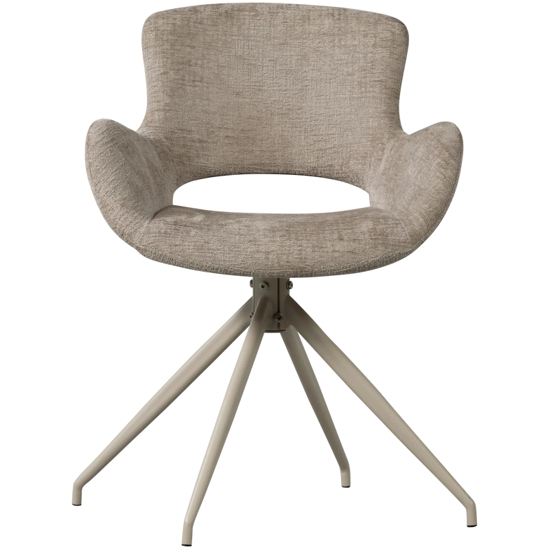 WOOOD Eliva Eetkamerstoel Structure Zand Paars Set 2 | Retourdeal 40% – extra afbeelding