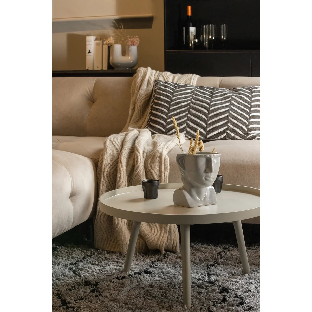 WOOOD Mesa Bijzettafel L Hout Zand