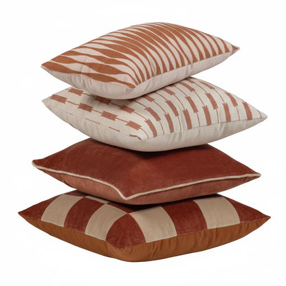 WOOOD Zena Kussens Roze/Roestbruin 50x50 cm | Retourdeal 50%