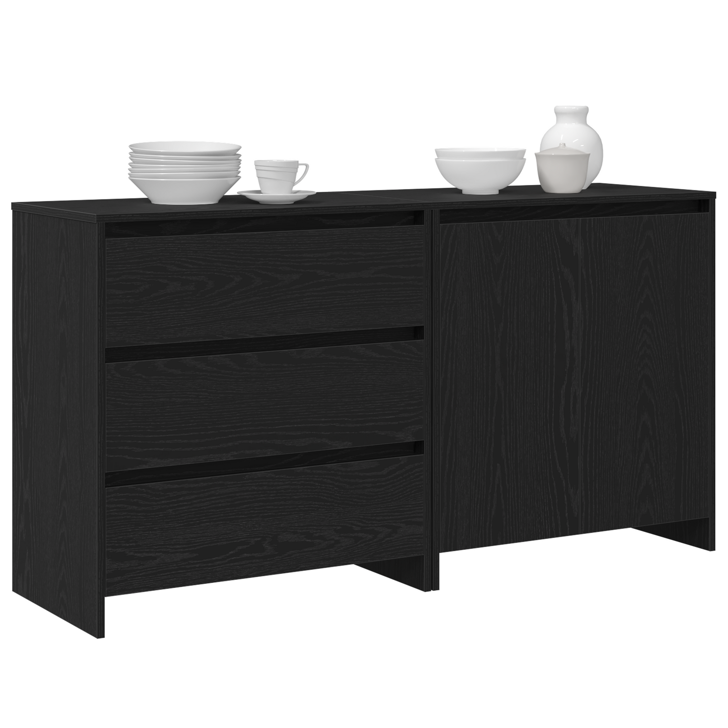 Dressoir Douwe - 2-delig - zwart eiken