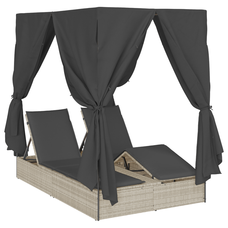 Ligbed Bo - 205 x 129 x 200 cm - verstelbaar - lichtgrijs – extra afbeelding