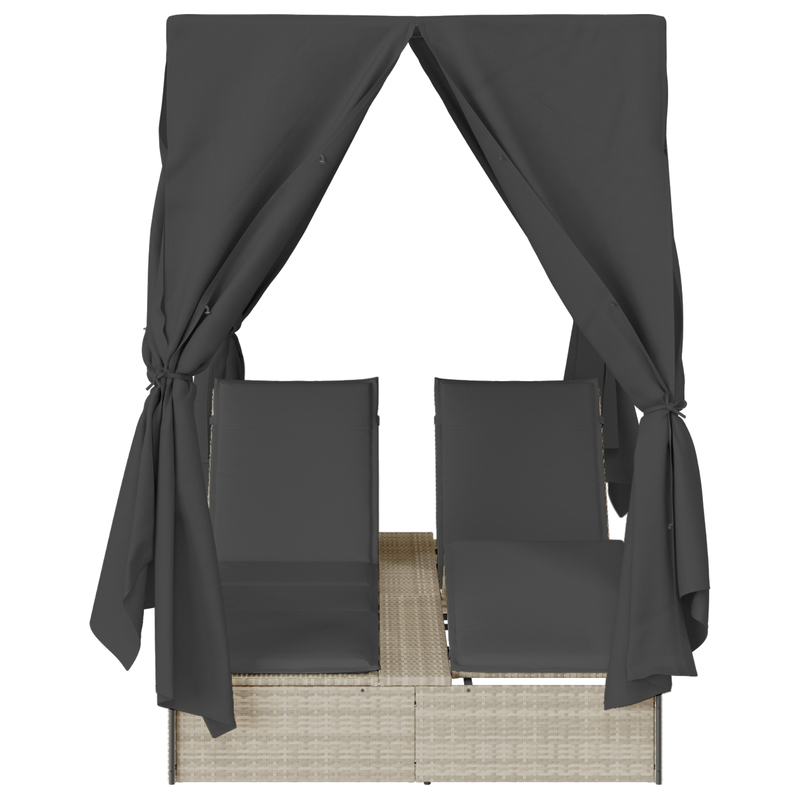 Ligbed Bo - 205 x 129 x 200 cm - verstelbaar - lichtgrijs