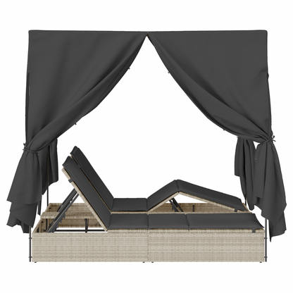 Ligbed Bo - 205 x 129 x 200 cm - verstelbaar - lichtgrijs