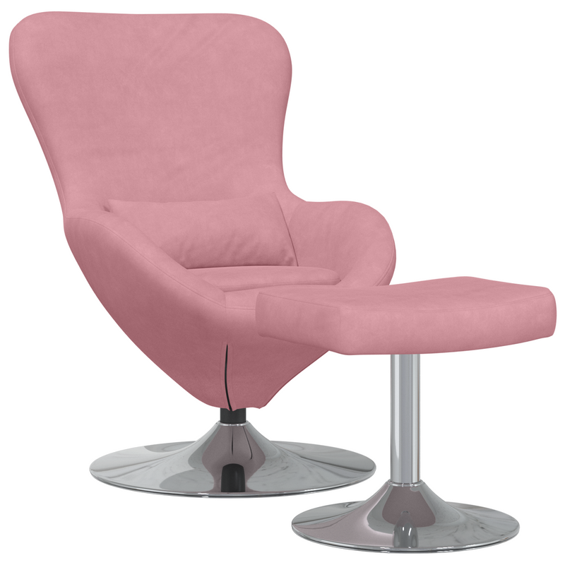 Fauteuil Bibi - fluweel - met voetsteun - roze – extra afbeelding
