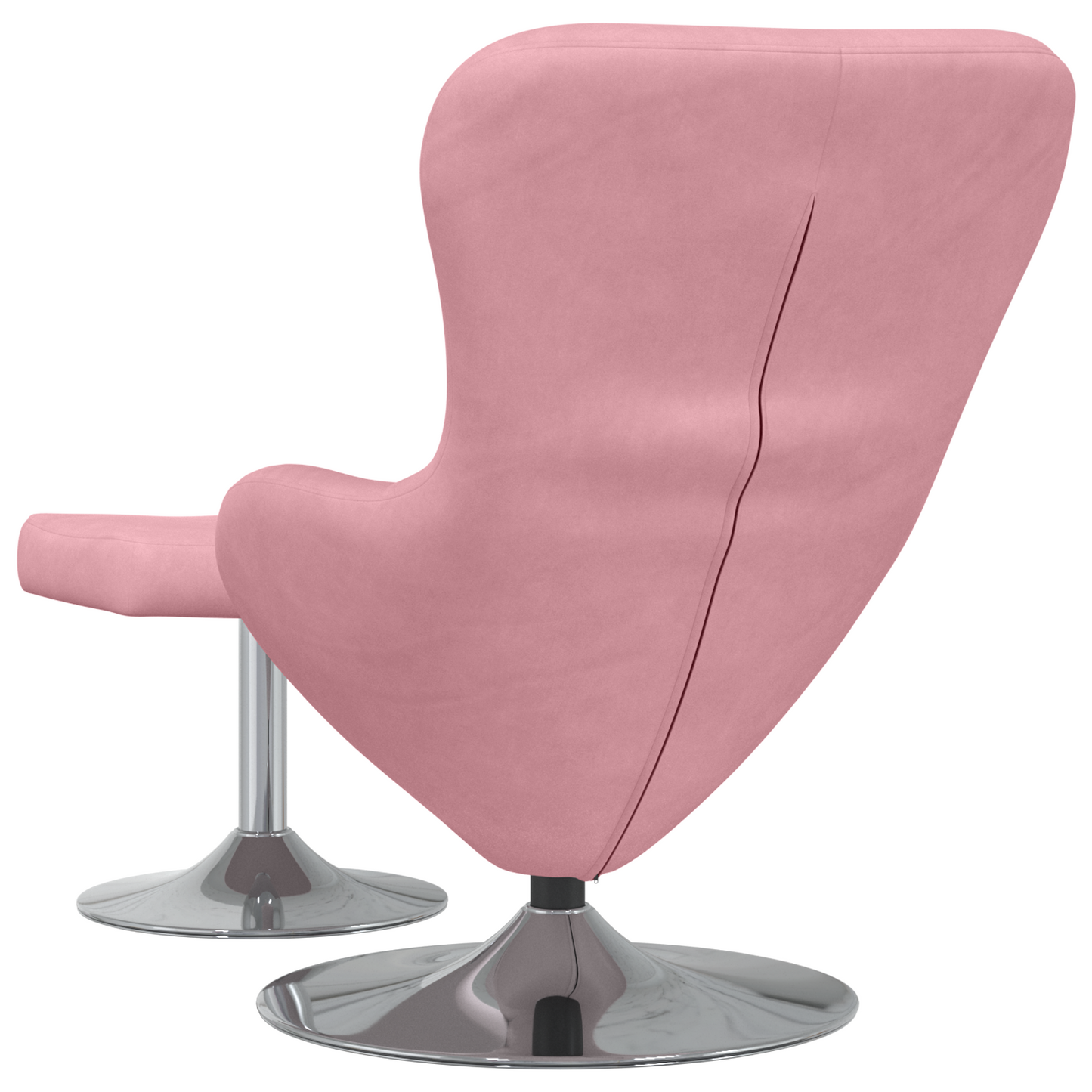 Fauteuil Bibi - fluweel - met voetsteun - roze