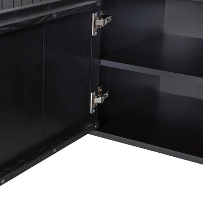 WOOOD New Gravure Tv Meubel - 56x100x44 cm - Grenen - Zwart
