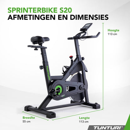 Tunturi Cardio Fit S20 Sprinter Bike - Fitness Fiets – Indoor Fietstrainer